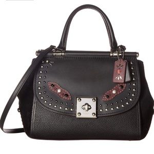 Coach drifter carryall with western rivets leather and handles